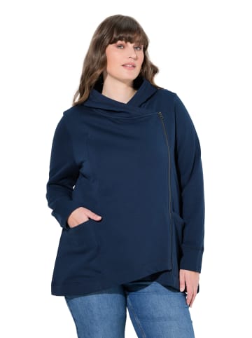 Ulla Popken Sweatjacke in navy blau