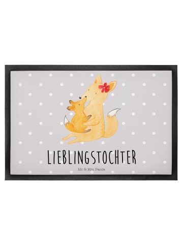 Mr. & Mrs. Panda Schmutzmatte Fuchs Mama mit Spruch in Grau Pastell