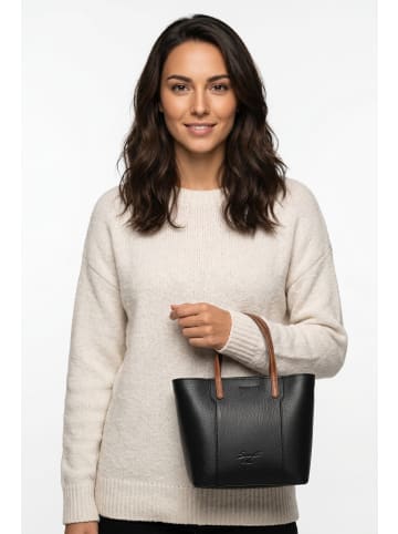 Samantha Look Handtasche echt Leder in schwarz