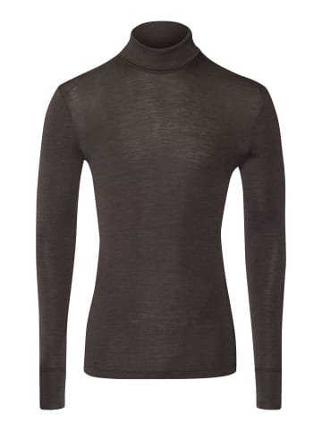 Hanro Rollkragenshirt Woolen Silk in earthy ink