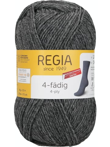 Regia Handstrickgarne 4-fädig Uni, 50g in Mid-Grey Streaked