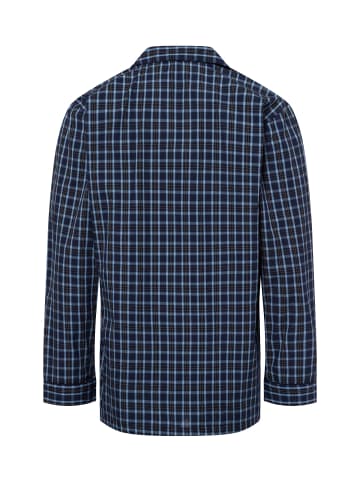 Mc Earl Pyjamashirt in marine hellblau - 0001