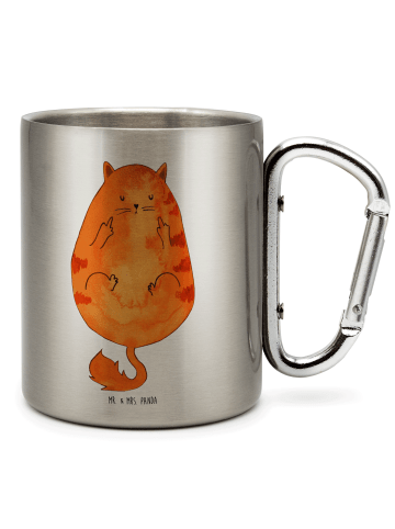 Mr. & Mrs. Panda Tasse Katze Frühaufsteher ohne Spruch in Silber