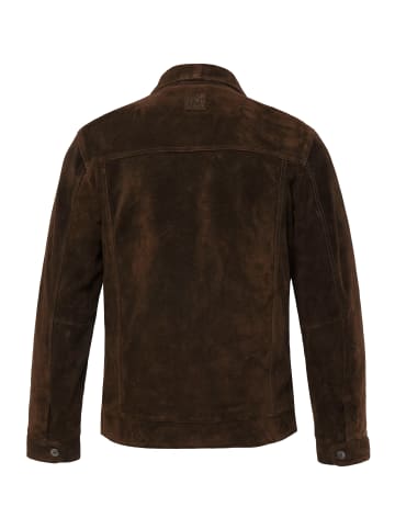 JP1880 Lederjacke in dunkelbraun