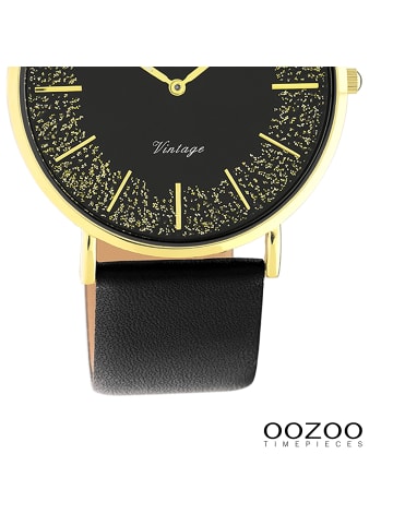 Oozoo Armbanduhr Oozoo Vintage Series schwarz groß (ca. 40mm)