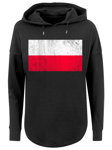 F4NT4STIC Oversized Hoodie Poland Polen Flagge distressed in schwarz