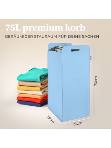 HENNEZ Wäschekorb Katy Filz 75l hellblau  Blau