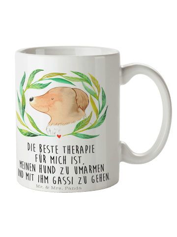 Mr. & Mrs. Panda Tasse Hund Ranke mit Spruch in Weiß