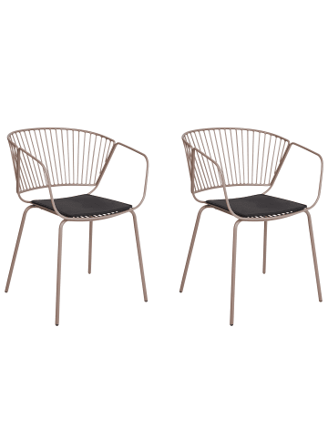 Beliani 2er-Set Esszimmerstuhl RIGBY in Beige/Schwarz