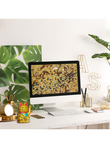 relaxdays 3 x Winkekatze in Gold - (H)16 cm