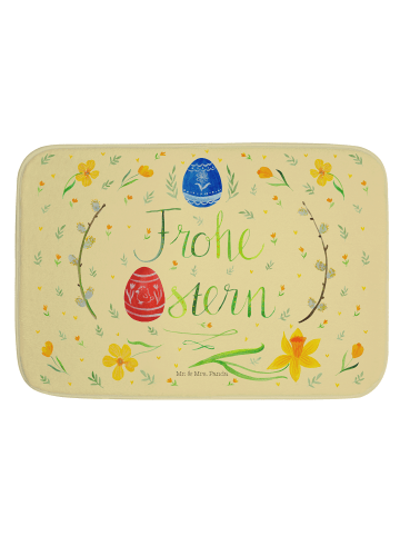 Mr. & Mrs. Panda Badezimmerteppich Ostern Frohe Ostern ohne Spruch in Gelb Pastell