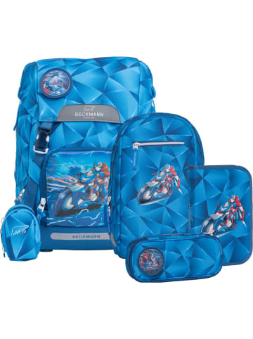 BECKMANN Classic 22L Schulrucksack-Set 6-tlg. Blue Lightning in blau