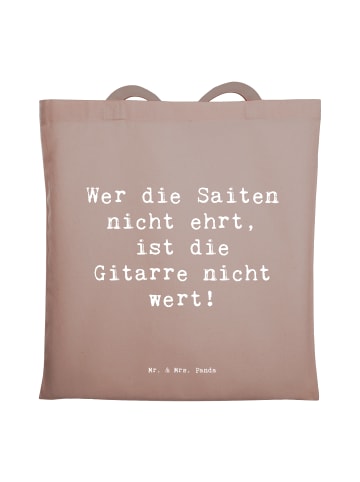 Mr. & Mrs. Panda Tragetasche Spruch Gitarre Wert mit Spruch in Braun Pastell