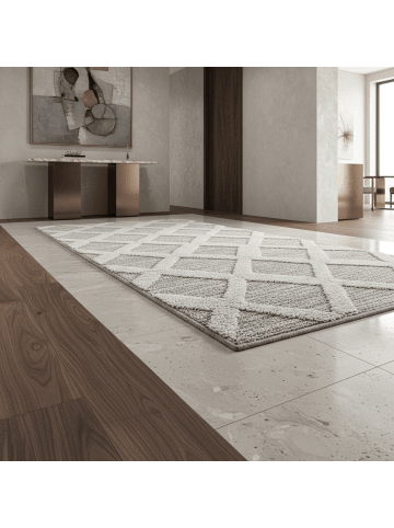 KADIMA DESIGN Teppich 3D Waschbar Boho EISACK Strapazierfähig OEKO-TEX Wohnzimmer
