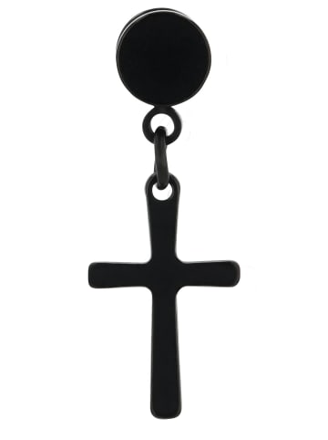 Adeliás Unisex Anhänger – Kreuz Kreuzanhänger aus Edelstahl in schwarz