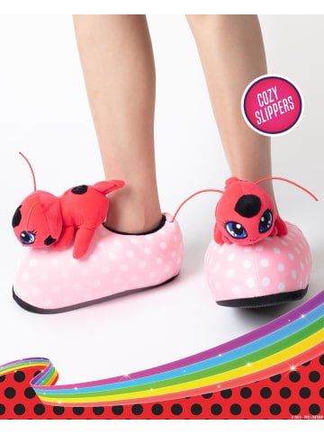 Corimori Hausschuhe Miraculous Ladybug Kinder 25-33 Rot/schwarz in anthrazit/lila