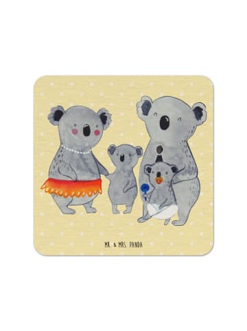 Mr. & Mrs. Panda Bierfilz Koala Familie ohne Spruch in Gelb Pastell