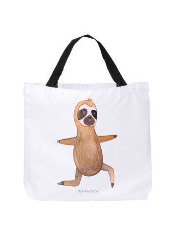 Mr. & Mrs. Panda Shopper Faultier Yoga ohne Spruch in Weiß