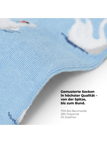 von Jungfeld Gemusterte Socken SIGNATURE ICONS in Swan - French Blue