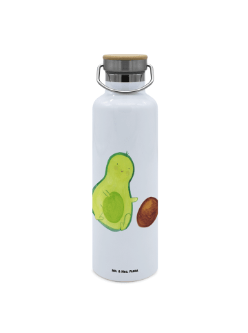 Mr. & Mrs. Panda Wasserflasche Avocado Kern rollt ohne Spruch in Weiß