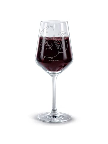 Mr. & Mrs. Panda Weinglas Stinktier Blume ohne Spruch in Transparent