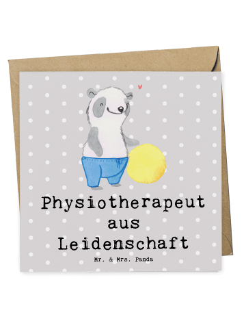 Mr. & Mrs. Panda Deluxe Karte Physiotherapeut Leidenschaft mit S... in Grau Pastell