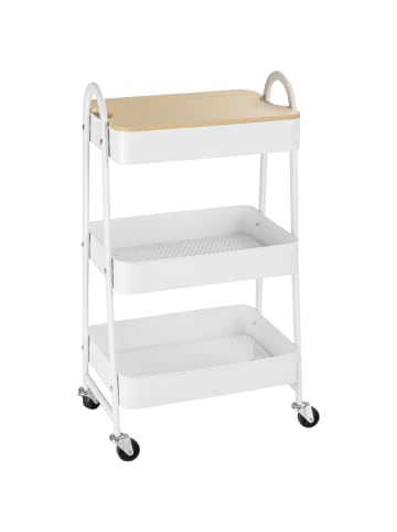 HOMCOM Küchenwagen-45L x 31B x 79,4H cm-Weiß