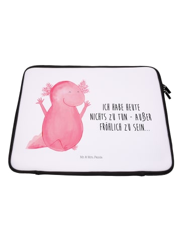 Mr. & Mrs. Panda Notebook Tasche Axolotl Hurra mit Spruch in Weiß