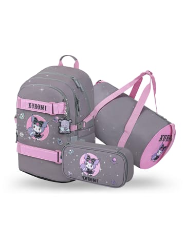 BAAGL 3-tlg. Set: Schulrucksack Skate in Schwarz Kuromi Grey