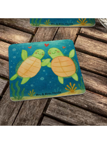Mr. & Mrs. Panda Tischuntersetzer Schildkröten Paar Design ohne ... in Weiß
