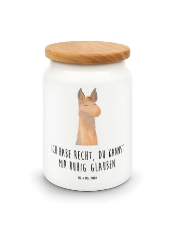 Mr. & Mrs. Panda Teedose Lamakopf Genervt mit Spruch in Weiß