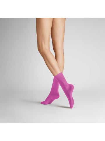Hudson Socken Relax Cotton druckfreier Bund in Hot pink
