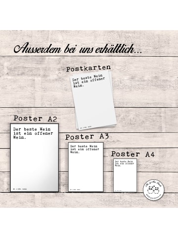 Mr. & Mrs. Panda Bild Der beste Wein ist... mit Spruch in Weiß