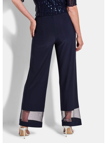 GOLDNER Weite Hose VERA mit Mesh-Details in marine