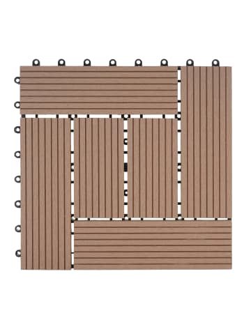 MCW WPC Bodenfliese Sarthe, Premium, teak versetzt