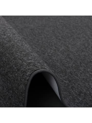 Snapstyle Feinschlingen Velour Läufer Teppich Strong in Schwarz Grau