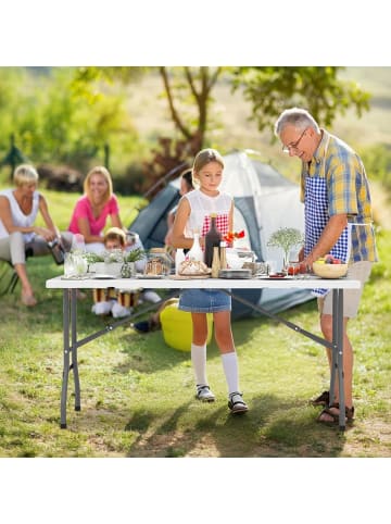 COSTWAY Campingtisch klappbar 152x70cm in Weiß