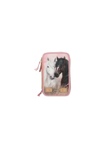 Miss Melody Federtasche 3 Fach Dusty Rose mit Pferdemotiv, altrosa, 6-12 Jahre