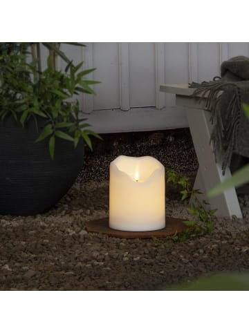 STAR Trading LED Outdoor Stumpenkerze , Flamme Grand', Batterie und Timer, naturwei