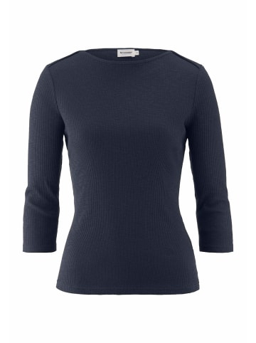 Hessnatur Hessnatur Boatneck Shirt Slim aus Bio-Baumwolle in marine