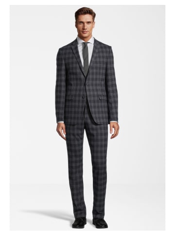 Steffen Klein Anzug Slim Fit in marine kariert