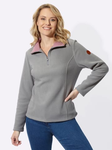 Sieh an! Fleece-Shirt in steingrau-mauve