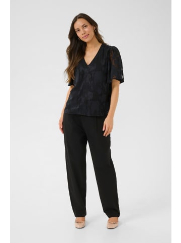 Cream Kurzarm-Bluse CRYana Regular fit in Pitch Black