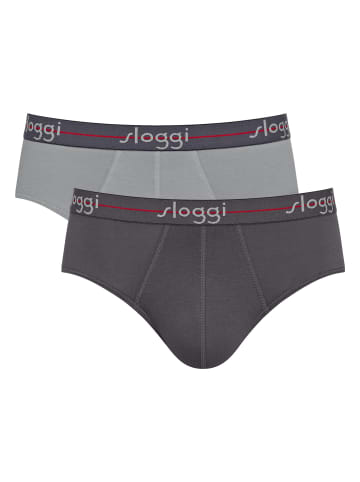 Sloggi Slip 2er Pack in Grau/Schwarz