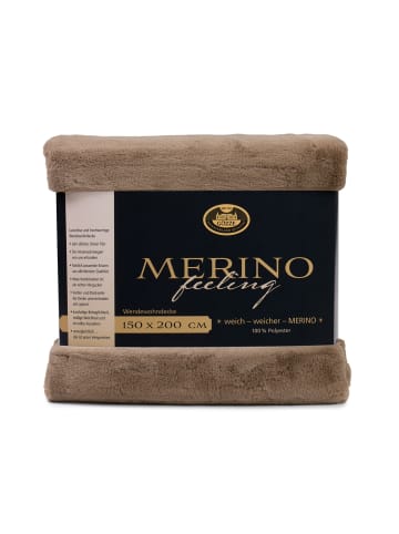 Gözze Wohndecke Merino 180x220 cm in taupe