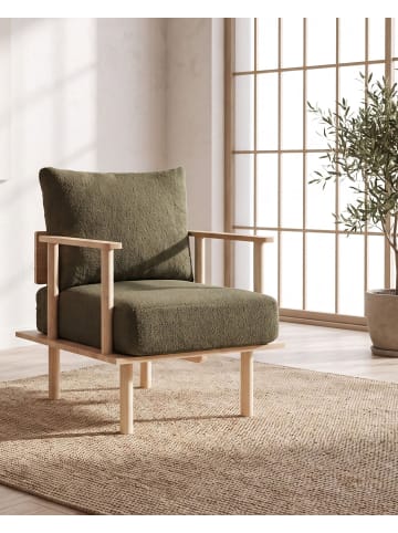 Sessel ASKER in Grün/Braun - (W) 70 x (H) 87 x (L) 74 cm