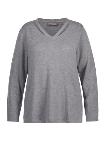 Ulla Popken Pullover in grau melange