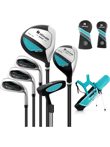 COSTWAY Golfschläger 6 tlg. Set 11-13 Jahren in Blau