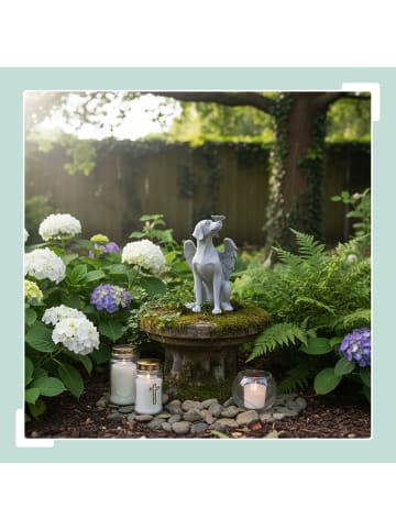 Grabschmuck Hund in Grau