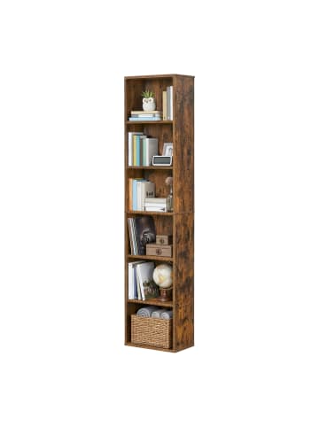 VASAGLE Bücherregal Custos in Braun - (B)40 x (H)178.5 x (T)24 cm